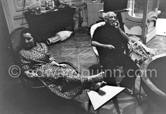 Pablo Picasso and Jacqueline. La Californie, Cannes 1959. - Photo by Edward Quinn