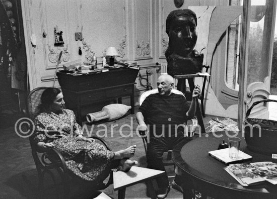 Pablo Picasso and Jacqueline. La Californie, Cannes 1959. - Photo by Edward Quinn