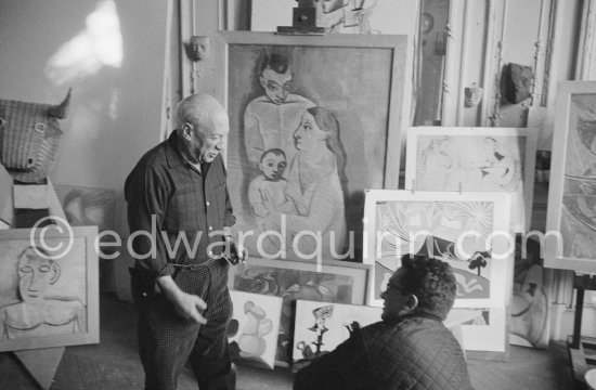 Picasso and Pierre Baudouin. La Californie, Cannes 1959. - Photo by Edward Quinn