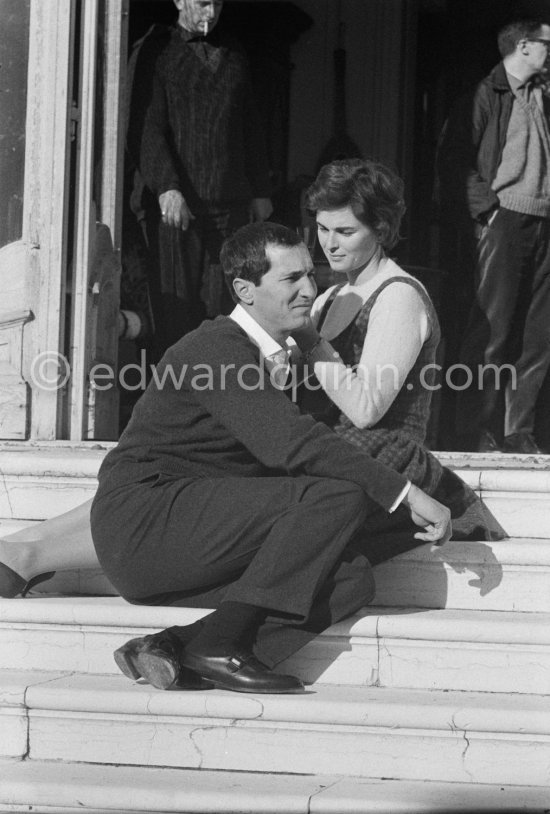 Luis Miguel Dominguin and his wife Lucia Bosè. La Californie, Cannes 1959. - Photo by Edward Quinn