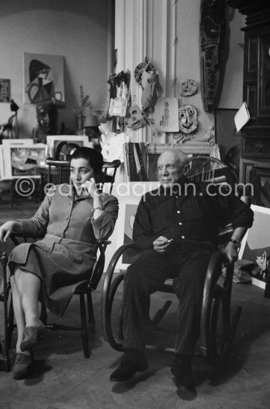 Pablo Picasso and Jacqueline. La Californie, Cannes 1959. - Photo by Edward Quinn