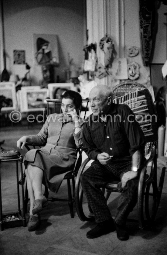 Pablo Picasso and Jacqueline. La Californie, Cannes 1959. - Photo by Edward Quinn