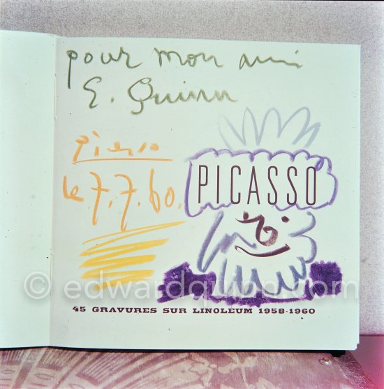 "Faune" or "Tête d' un homme barbu" (dedicated Pour mon ami E. Quinn)", La Californie, Cannes 1963 (photo) - Photo by Edward Quinn