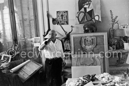 Pablo Picasso at La Californie, Cannes 1961. - Photo by Edward Quinn