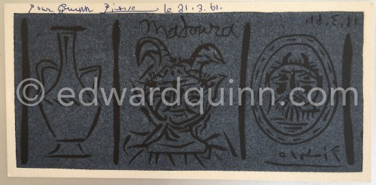 Invitation card for the opening of an exhibition at La Galerie Madoura, 5 april 1961. Private collection. - Photo by Edward Quinn