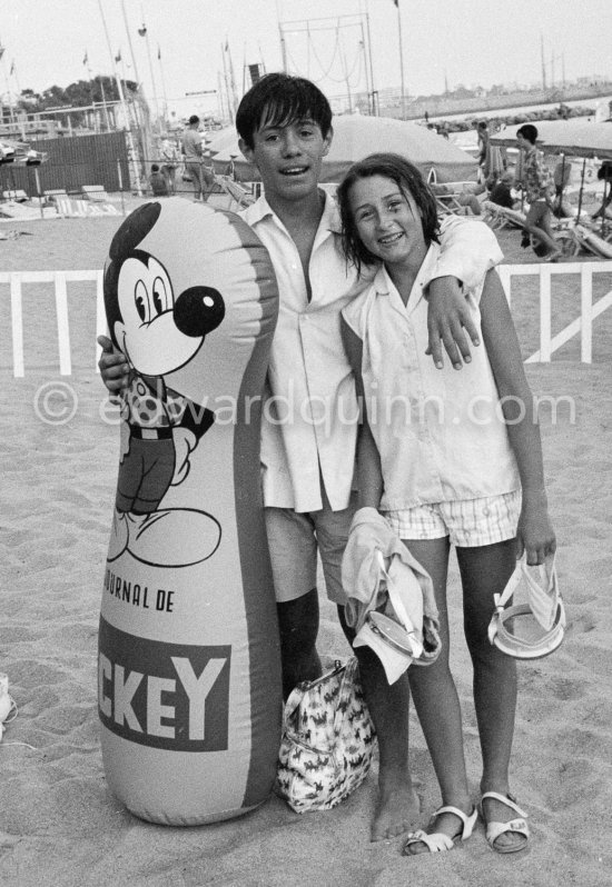 Claude Picasso and Isabelle Leymarie. Golfe-Juan 1961. - Photo by Edward Quinn