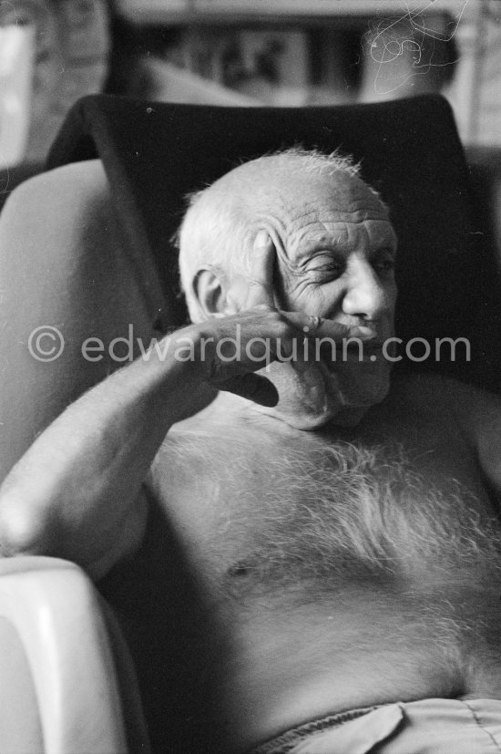 Pablo Picasso at La Californie, Cannes 1961. - Photo by Edward Quinn
