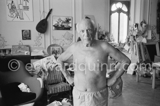 Pablo Picasso at La Californie, Cannes 1960 - Photo by Edward Quinn