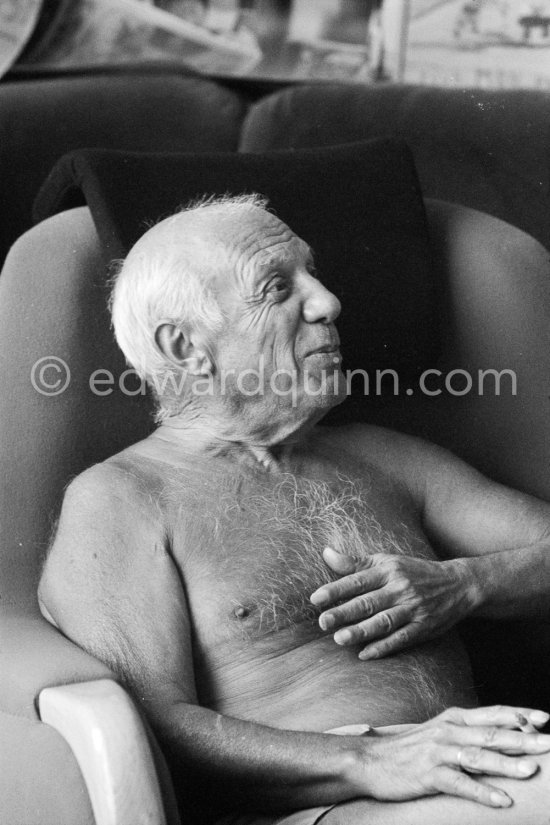Pablo Picasso at La Californie, Cannes 1961. - Photo by Edward Quinn
