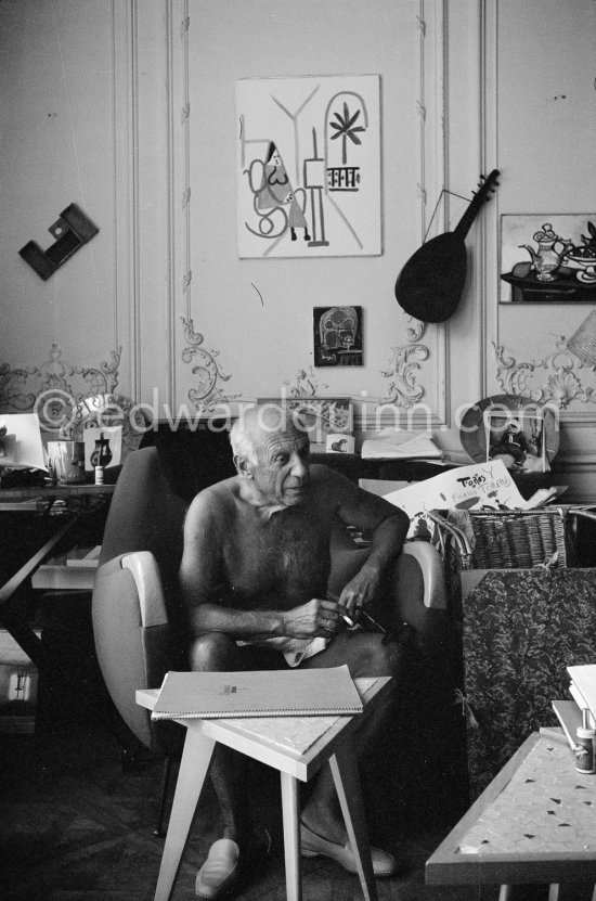 Pablo Picasso at La Californie, Cannes 1961. - Photo by Edward Quinn