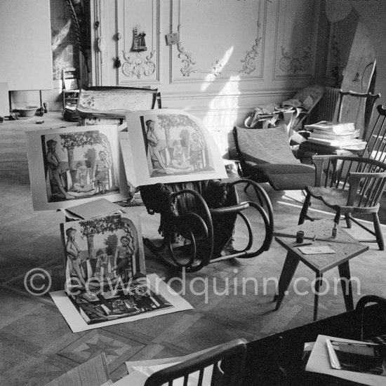 Original on cardboard and litho "Le repos du faune". La Californie, Cannes 1961. - Photo by Edward Quinn