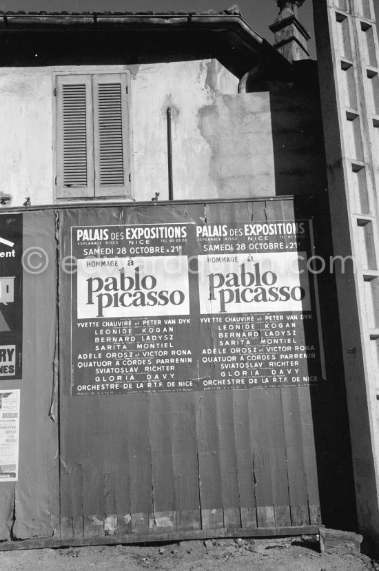Poster for the festivities put on in Pablo Picasso's honor for the 80th birthday. Nice 28.10.1961. - Photo by Edward Quinn