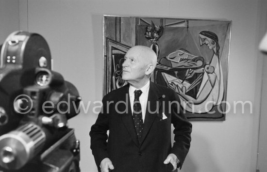 Daniel-Henry Kahnweiler. Opening of the exhibition at the Nérolium, Vallauris. Festivities put on in Pablo Picasso\'s honor for the 80th birthday. Vallauris 29.10.1961. - Photo by Edward Quinn