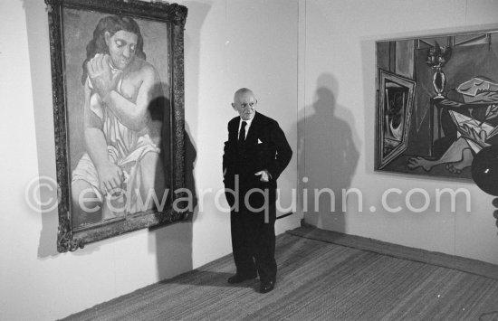 Daniel-Henry Kahnweiler. Opening of the exhibition at the Nérolium, Vallauris. Festivities put on in Pablo Picasso\'s honor for the 80th birthday. Vallauris 29.10.1961. - Photo by Edward Quinn