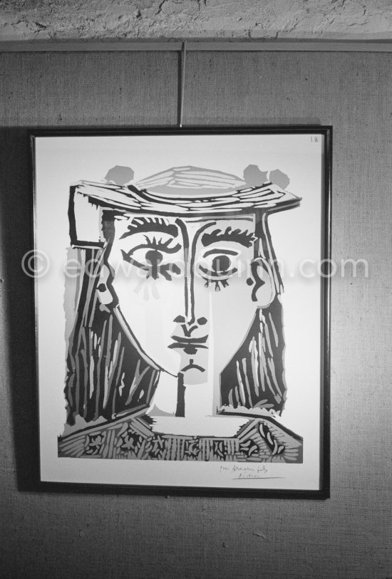 Exposition "Pablo Picasso, linographies originales". Madoura, Vallauris 1963. - Photo by Edward Quinn