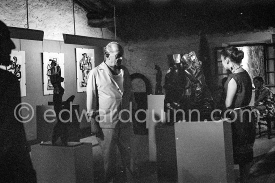 Georges Ramié. Opening of Zadkine exhibition at Galerie Madoura. Vallauris 1963. - Photo by Edward Quinn