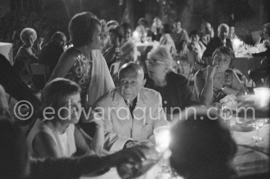 Pablo Picasso and not identfied person at the opening of Zadkine exhibition at Galerie Madoura. Vallauris 1963. - Photo by Edward Quinn