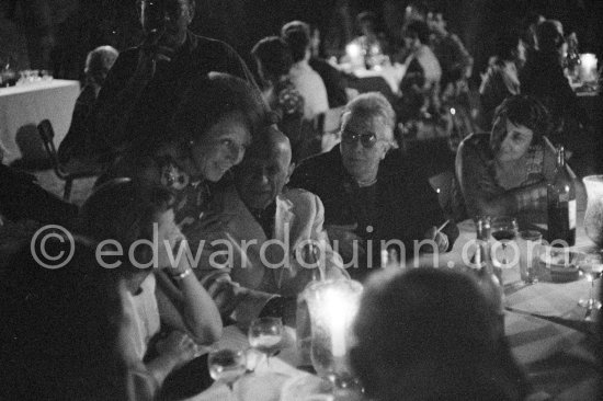 Pablo Picasso and not identfied person at the opening of Zadkine exhibition at Galerie Madoura. Vallauris 1963. - Photo by Edward Quinn