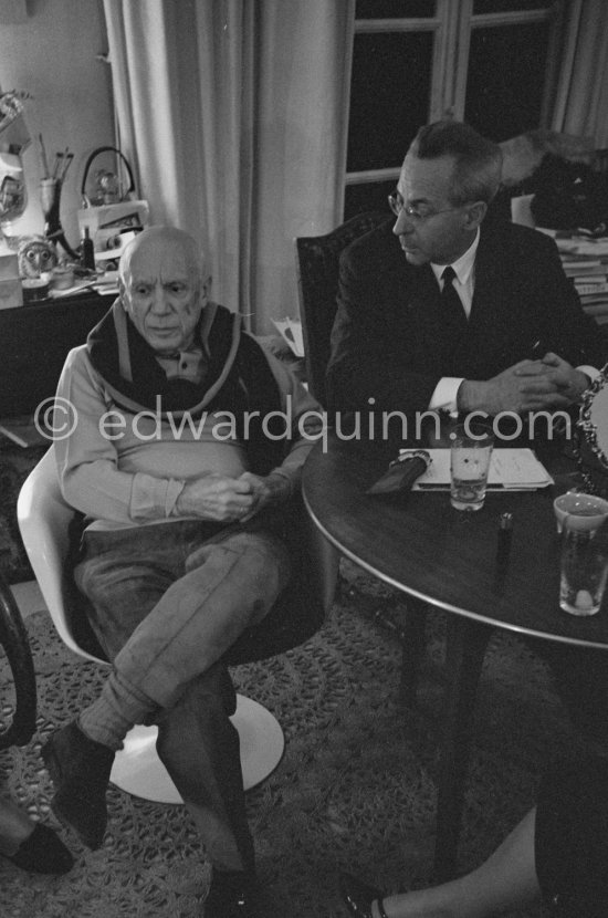 Birthday of Jacqueline (24.2.66). Jacqueline, Spanish publisher Gustavo Gili. Mas Notre-Dame-de-Vie 1966. - Photo by Edward Quinn