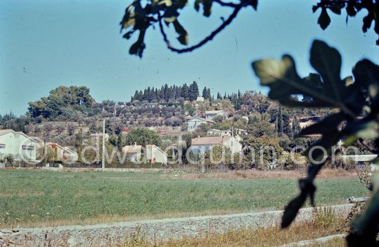 Mas Notre-Dame-de-Vie 1967 near Mougins where Pablo Picasso lived since 1961. The house was once owned by the Plunket family who gave the painter an Afghan hound called Kaboul as a moving-in present. The terrace is covered to give him space for two more large studios. His bedroom was on the top floor, the living rooms and studio on the ground floor. Mougins in the late Sixties/early Seventies. - Photo by Edward Quinn