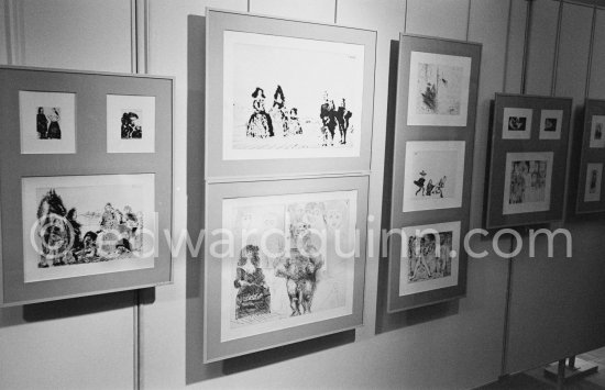 Exhibition "Pablo Picasso. 347 gravures récentes". 18.12.1968-1.2.1969. La Galerie Louise Leiris. 47, rue de Monceau, Paris 1968. - Photo by Edward Quinn