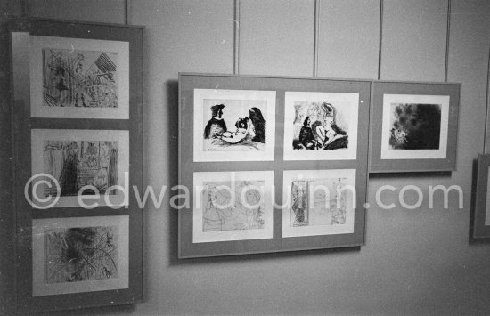 Exhibition "Pablo Picasso. 347 gravures récentes". 18.12.1968-1.2.1969. La Galerie Louise Leiris. 47, rue de Monceau, Paris 1968. - Photo by Edward Quinn