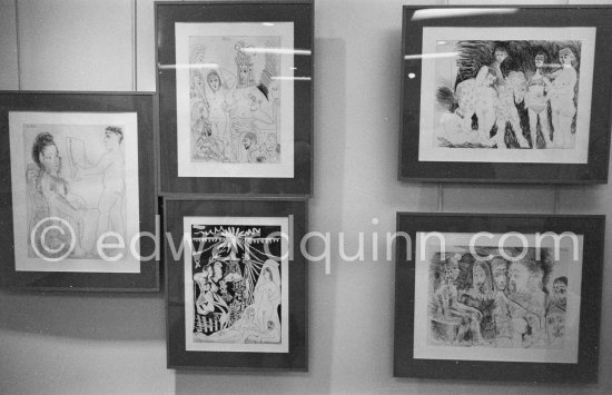 Exhibition "Picasso. 347 gravures récentes". 18.12.1968. - 1.2.1969. La Galerie Louise Leiris. 47, rue de Monceau, Paris 1968. - Photo by Edward Quinn
