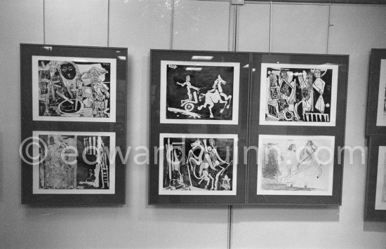 Exhibition "Pablo Picasso. 347 gravures récentes". 18.12.1968-1.2.1969. La Galerie Louise Leiris. 47, rue de Monceau, Paris 1968. - Photo by Edward Quinn