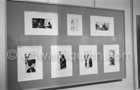 Exhibition "Pablo Picasso. 347 gravures récentes". 18.12.1968-1.2.1969. La Galerie Louise Leiris. 47, rue de Monceau, Paris 1968. - Photo by Edward Quinn