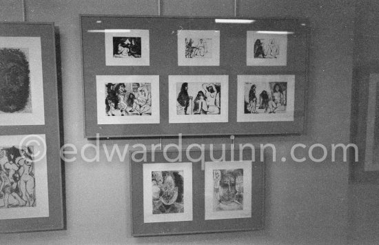 Exhibition "Pablo Picasso. 347 gravures récentes". 18.12.1968-1.2.1969. La Galerie Louise Leiris. 47, rue de Monceau, Paris 1968. - Photo by Edward Quinn