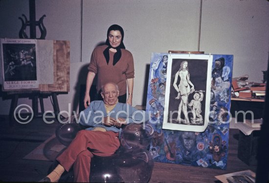 Pablo Picasso and Jacqueline. Mas Notre-Dame-de-Vie, Mougins 1969. - Photo by Edward Quinn