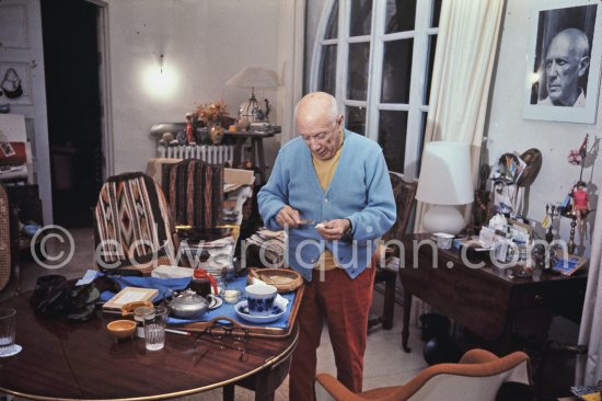 Pablo Picasso at Mas Notre-Dame-de-Vie, Mougins 1969. - Photo by Edward Quinn