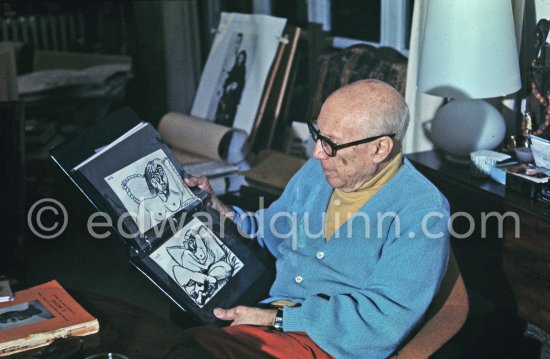 Pablo Picasso and Jacqueline. Mas Notre-Dame-de-Vie, Mougins. 1969. - Photo by Edward Quinn