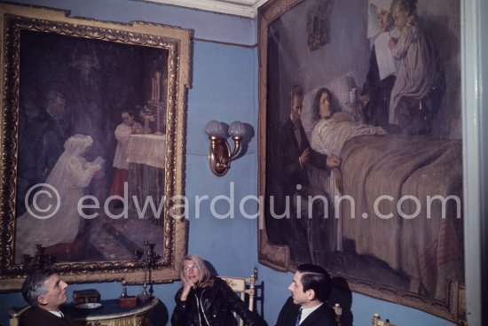 Members of the Vilató family. From left Pablín, Lolita, Jaime at the home of her mother Lola Ruiz Vilató, sister of Pablo Picasso. Pablo Picasso gave the collection his family held in Barcelona (among others the Vilató family, his nephews) to the Museu Pablo Picasso Barcelona. The collection is made up of oil paintings and drawings from his childhood and youth era. Barcelona 1970. - Photo by Edward Quinn