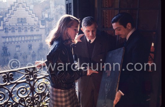 Members of the Vilató family, from left Lolita, Pablín, Jaime. Pablo Picasso gave the collection his family held in Barcelona (among others the Vilató family, his nephews) to the Museu Pablo Picasso Barcelona. The collection is made up of oil paintings and drawings from his childhood and youth era. Barcelona 1970. - Photo by Edward Quinn