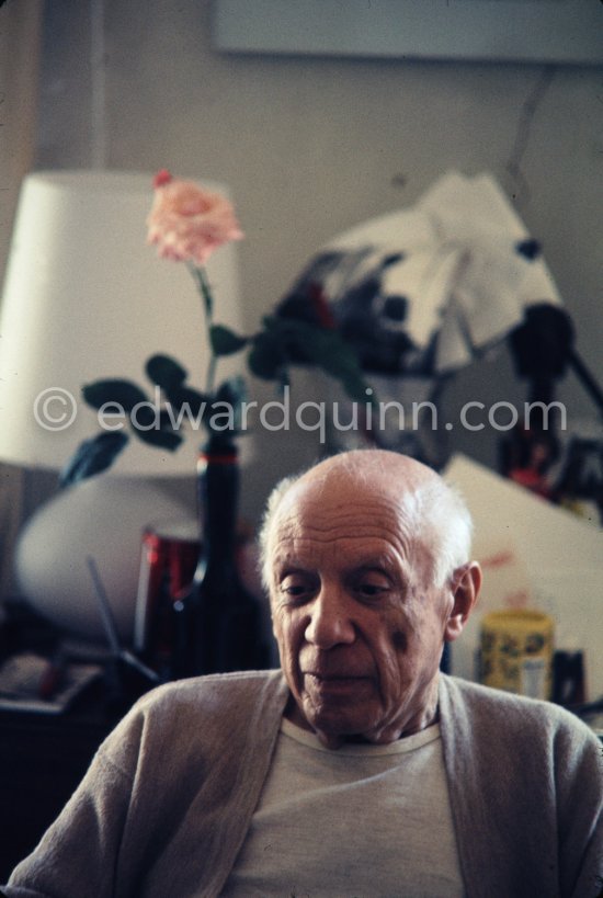 Pablo Picasso at Mas Notre-Dame-de-Vie, Mougins 1971. (Dating on the basis of Pablo Picasso_125I_0003_Colorbox) - Photo by Edward Quinn