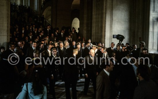 President Pompidou inaugurates the "Hommage à Pablo Picasso: Pablo Picasso dans les collections publiques françaises" at the Louvre, Paris 21 Oct 1971. - Photo by Edward Quinn