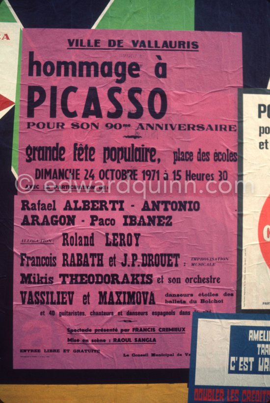 Pablo Picasso's 90th birthday festivities. Vallauris 24.10.1971. - Photo by Edward Quinn