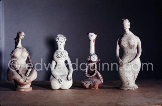 Ceramics photographed 1972 for the book: Ramié, Georges. "Céramique de Pablo Picasso", Cercle d'art, Paris 1974. - Photo by Edward Quinn