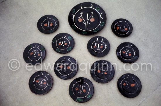 Ceramics photographed 1972 for the book: Ramié, Georges. "Céramique de Pablo Picasso", Cercle d'art, Paris 1974. - Photo by Edward Quinn