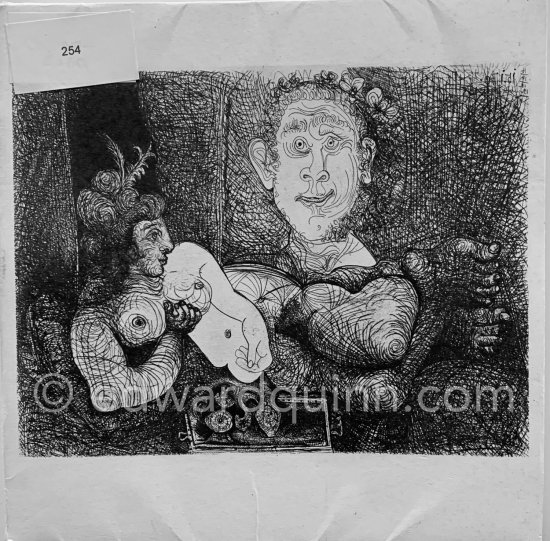 Catalog of the exhibition "Pablo Picasso: 156 gravures." Exposition 24.1.-24.2.1973". Exh. cat. : Galerie Louise Leiris. Paris 1973 - Photo by Edward Quinn