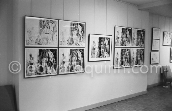 Exposition "Pablo Picasso. 156 Gravures récentes", Galerie Louise Leiris, 24.1.-24.2.1973. Paris 1973. - Photo by Edward Quinn