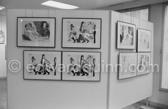 Exposition "Pablo Picasso. 156 Gravures récentes", Galerie Louise Leiris, 24.1.-24.2.1973. Paris 1973. - Photo by Edward Quinn
