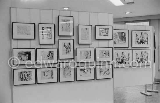 Exposition "Pablo Picasso. 156 Gravures récentes", Galerie Louise Leiris, 24.1.-24.2.1973. Paris 1973. - Photo by Edward Quinn
