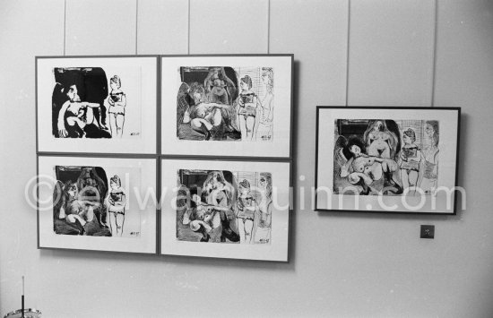 Exposition "Pablo Picasso. 156 Gravures récentes", Galerie Louise Leiris, 24.1.-24.2.1973. Paris 1973. - Photo by Edward Quinn