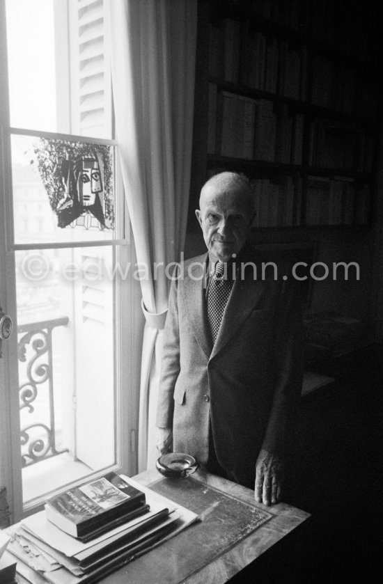 Michel Leiris, French writer, husband of Louise Leiris (Galérie Louise Leiris). Paris 1983 - Photo by Edward Quinn