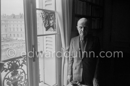 Michel Leiris, French writer, husband of Louise Leiris (Galérie Louise Leiris). Paris 1983. - Photo by Edward Quinn