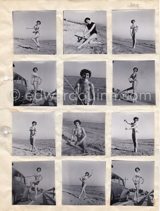 PinUp from Cannes. Contact prints. Photos from original negatives available. - Photo by Edward Quinn