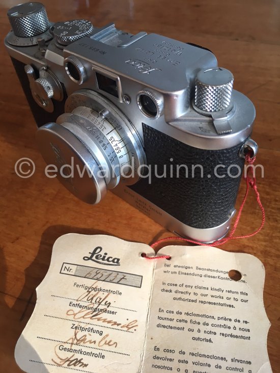 Edward Quinn\'s Leica IIIf 1955. with Leicacavit. (Used amongst other occasions for shooting of first meeting of Grace Kelly and Prince Rainier) - Photo by Edward Quinn