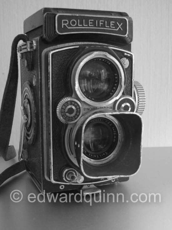 Edward Quinn\'s Rolleiflex 3.5 B Automat MX-EVS (Type 1) 1954 or 55. (Used amongst other occasions for shooting of first meeting of Grace Kelly and Prince Rainier) - Photo by Edward Quinn